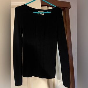 Express black sweater with lace up detail